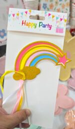 Topper Arco Iris con Dorado Estrella y Cintas