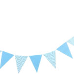Banderin Triangular Chevron. Mide 2.5 Mts. Aprox. Rosa o Celeste con Blanco