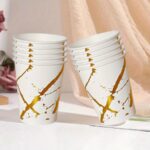 Vaso Polipapel MARMOLADO BLANCO con Dorado x 10 - Imagen 2