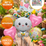 Set Globos Metalizados CONEJO CUERPITO x 5