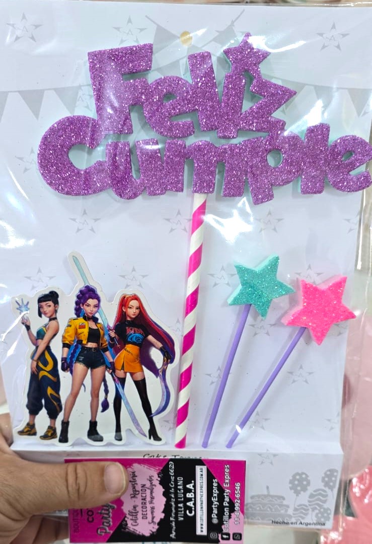 WhatsApp Image 2026-03-01 at 11.07.26 Topper Adorno de Torta GUERRERAS K-POP - Imagen 1
