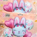 Set Globos Metalizados CONEJO FLORES x 5