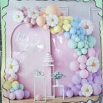 Set de Globo XL: ARCADA DE GLOBOS ARCADA PASTELES MARGARITAS. 141 Piezas.