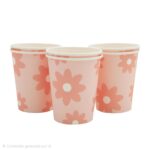 Vasos Polipapel  MARGARITAS PINK x 10