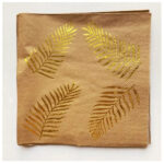 Servilletas Premiun Con Stamping Kraft con Hojas Doradas x 20