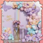 Set de Globo XL: ARCADA DE GLOBOS PASTELES MARIPOSA. 150 Piezas.