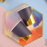 Vaso Polipapel VENECIA Negro con Dorado x 10