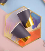 Vaso Polipapel VENECIA Negro con Dorado x 10