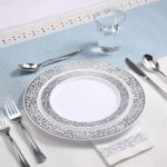 Plato de Plastico PREMIUN CALADO PLATEADO X 6 . Miden 19 cm Diametro. - Imagen 2