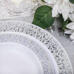 Plato de Plastico PREMIUN CALADO PLATEADO X 6 . Miden 19 cm Diametro. - Imagen 3