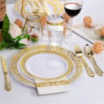 Plato de Plastico PREMIUN CALADO DORADO X 6 . Miden 19 cm Diametro. - Imagen 3