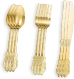 Set de Cubiertos Descartables PREMIUN ROYAL DORADOS X16 Unidades - Imagen 2