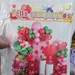Set de Globo XL  ARCO ORGANICO FRUTILLAS 101 Piezas.