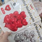 Set de GLOBOS Metalizados CORAZON 18 Pulg. x 10 Unidades