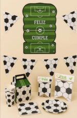 Platos Polipapel FUTBOL PELOTA CANCHA  x 8  Media 18 Cm Diametro Aprox. - Imagen 2