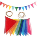 Banderin de Arpillera MULTICOLOR FUERTES . Mide Aprox 1.8 mts.