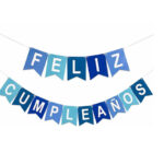 Banderin FELIZ CUMPLEAÑOS GRANDES Multicolor Gama Azules