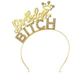 VINCHA METÁLICA "BIRTHDAY BITCH" con strass - Imagen 2