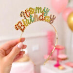 VINCHA METÁLICA "IT'S MY BIRTHDAY" STRASS - Imagen 2