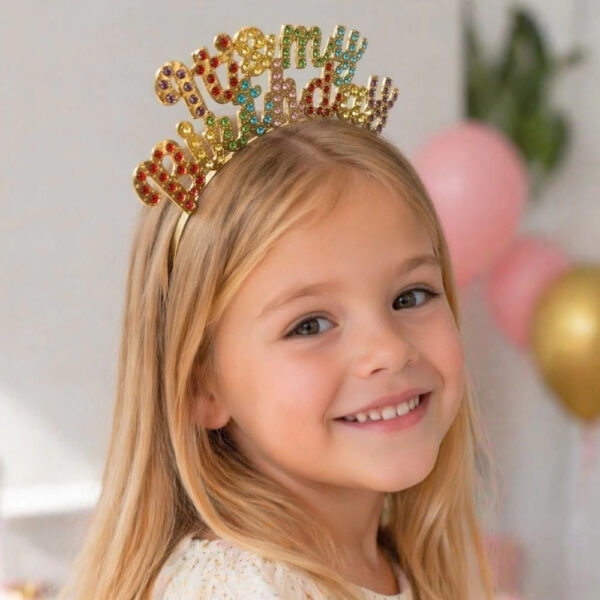 VINCHA METÁLICA "IT'S MY BIRTHDAY" STRASS