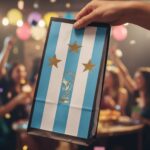 Bolsitas con FUELLE  SELECCION ARGENTINA Copa Estrellas Stamping Dorado x 10