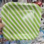 Plato Cuadrado Grande de Polipapel CHEVRON VERDE