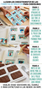 Molde Para Bañar CHOCOLINAS.  4 Cavidades. Acetato. - Imagen 2