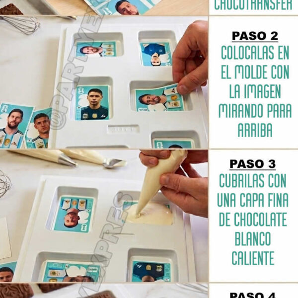 Chocotransfer FIGURITAS DEL MUNDIAL. Plancha Por 16 Unidades.