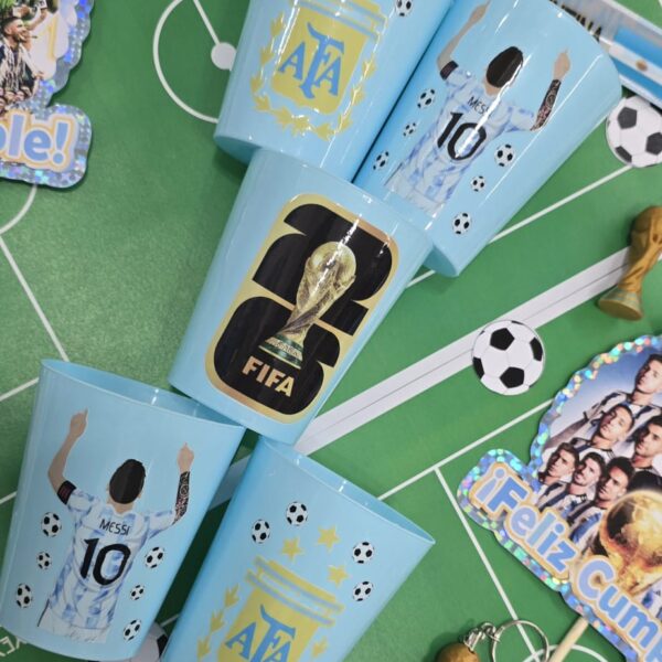 Vasos de Plasticos Blando ARGENTINA CAMPEON DTF COLOR X10 Diseños Variados.