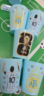 Vasos de Plasticos Blando ARGENTINA CAMPEON DTF COLOR X10 Diseños Variados. - Imagen 2