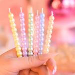 Velas PERLAS X 6 con Portavelas Perladas Multicolor