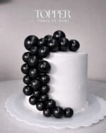 Toppers Esferas Bolas Para Tortas Plasticas NEGRAS Varias Medidas en el Pack x 20 Unidades.