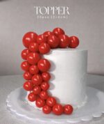 Toppers Esferas Bolas Para Tortas Plasticas ROJAS Varias Medidas en el Pack x 20 Unidades.