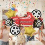 SET GLOBO METALIZADO X 5 FORMULA 1 ROJO
