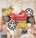 SET GLOBO METALIZADO X 5 FORMULA 1 ROJO