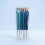 PACKS DE VELAS GIBREADAS X 6: MULTICOLOR GAMA AZULES