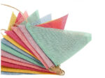 Banderin de Arpillera MULTICOLOR PASTEL . Mide Aprox 1.8 mts.