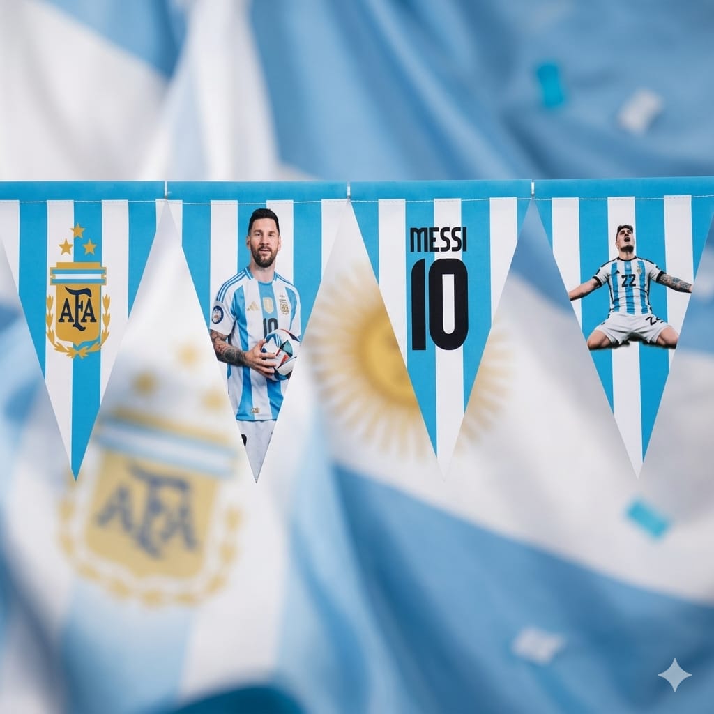 WhatsApp Image 2026-06-08 at 11.47.48 (1) Banderin de Tela Triangulo ARGENTINA . Aprox 1.5 mts - Imagen 1