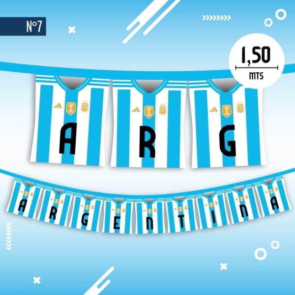 Banderin de Tela CAMISETAS ARGENTINA . Aprox 1.5 mts