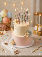 Velas ONDAS METALIZADAS X 6. Con Portavelas.  Varios Colores. - Imagen 3