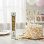 Velas ONDAS METALIZADAS X 6. Con Portavelas.  Varios Colores. - Imagen 2