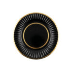 Plato Doble Borde Dorado Negro 18 cm  Trae 10 Unidades.
