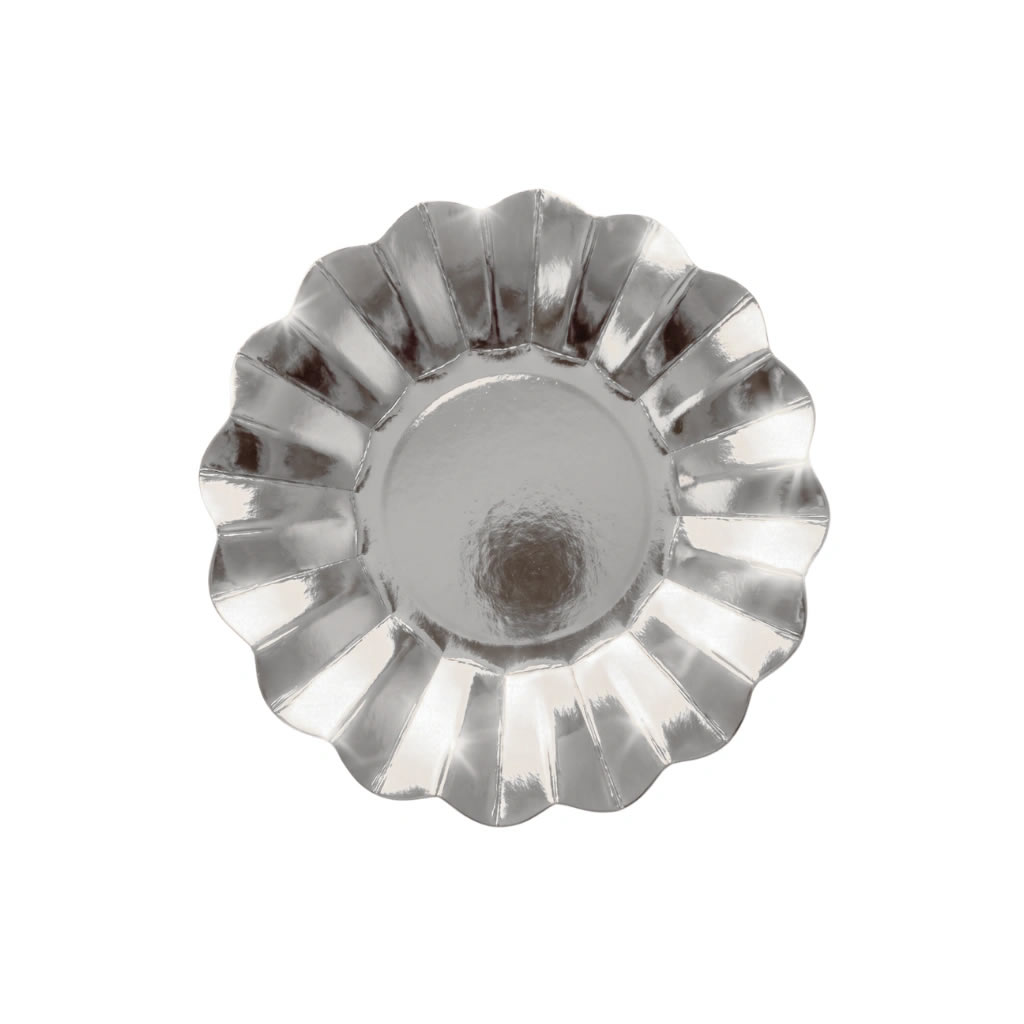 PLF19 Plato NEW WAVE Full Stamping Plateado 18 cm. Trae 10 Unidades. - Imagen 1