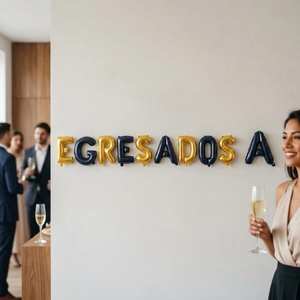 SET DE GLOBO EGRESADOS/A . LETRAS Miden 40cm  Cada Una.