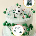 SET CAKE TOPPER FUTBOL 27 PIEZAS CON ESFERAS VERDES