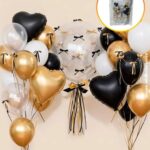 Set de Globo XL 46 Piezas COQUETTE NEGRO DORADO Y BLANCO