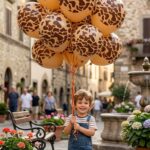 Globos Estampados JIRAFA x 12 unidades. 12 Pulgadas