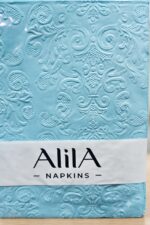 Servilleta Premium Texturada Papel Relieve Nacarado Celeste 33x33  Trae 20 Unidades. - Imagen 2