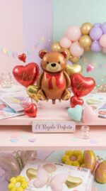 Set de Globo Metalizado x 5 OSO LOVE Apto Helio - Imagen 2