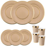 Plato Doble Borde Dorado KRAFT 23 cm  Trae 10 Unidades.